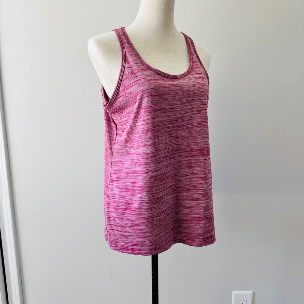 Columbia Womens Pink Space Dye Omni-Wick Active Tank Top Cutout Back Large